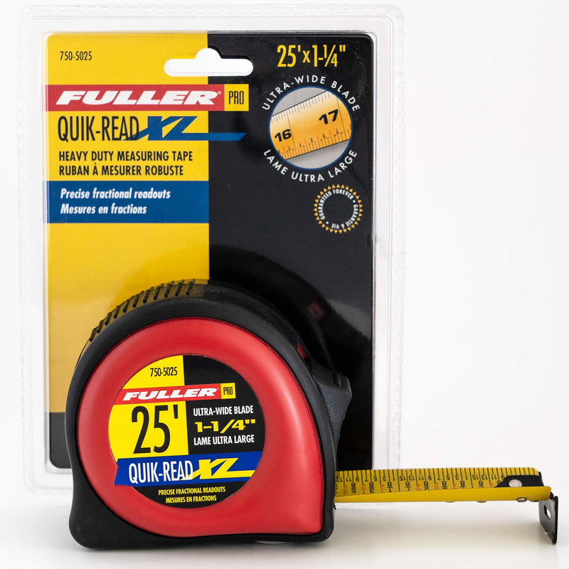  [AUSTRALIA] - Fuller Tool 750-5025 25 Feet Heavy Duty XL Tape Measure, Retractable Measuring Metric Tape