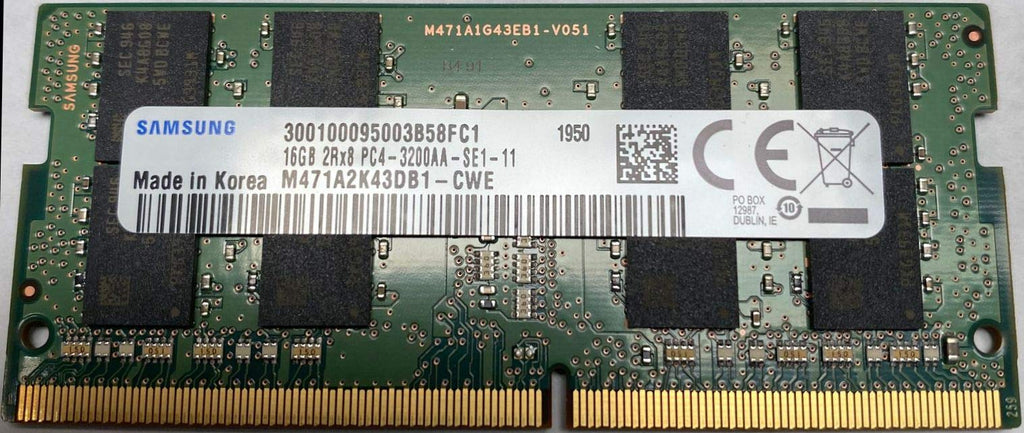  [AUSTRALIA] - 16GB DDR4 3200MHz PC4-25600 1.2V 2Rx8 260-Pin SODIMM Laptop RAM Memory Module M471A2K43DB1-CWE
