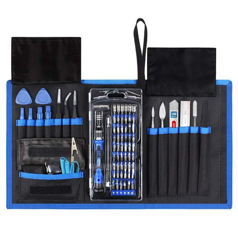  [AUSTRALIA] - MMOBIEL Professional Screwdriver Repair Tool Kit 80 in 1 with 56 Bits compatible with Electronic Devices in Folding Bag