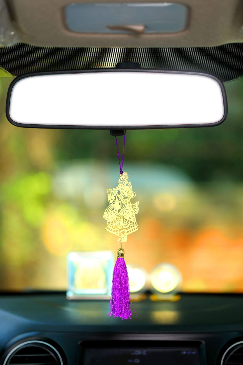 ADORAA Handcrafted Shri Radha Krishna Rear View Mirror Car Hanging Ornament/Car Pendant/Amulet for car, Perfect Car Charm/Accessories - LeoForward Australia