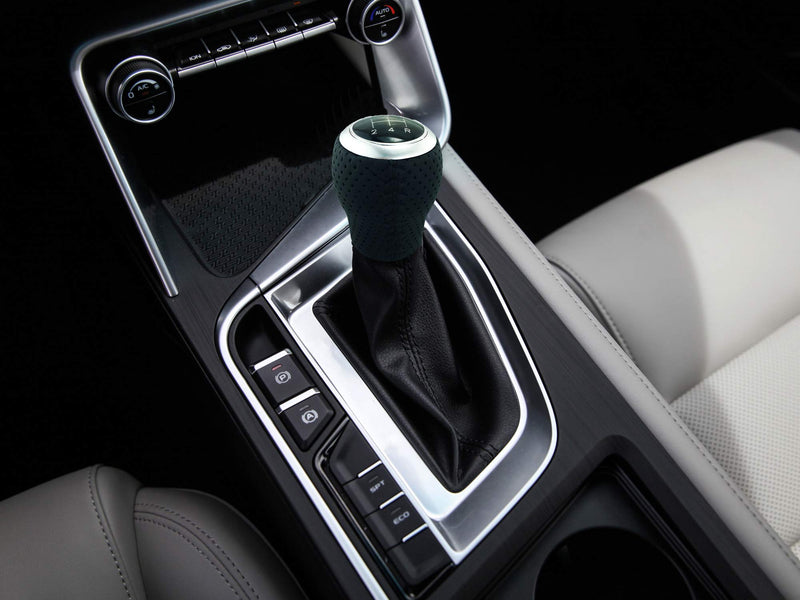  [AUSTRALIA] - Abfer 5 Speed Gear Shifter Leather Car Stick Shifting Knob Shift Lever Black Line Fit Most Universal Manual Automatic Vehicle, Black