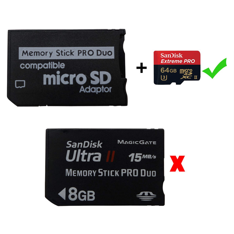  [AUSTRALIA] - PSP Memory Stick Adapter, Funturbo Micro SD to Memory Stick PRO Duo MagicGate Card for Sony Playstation Portable, Camera, Handycam