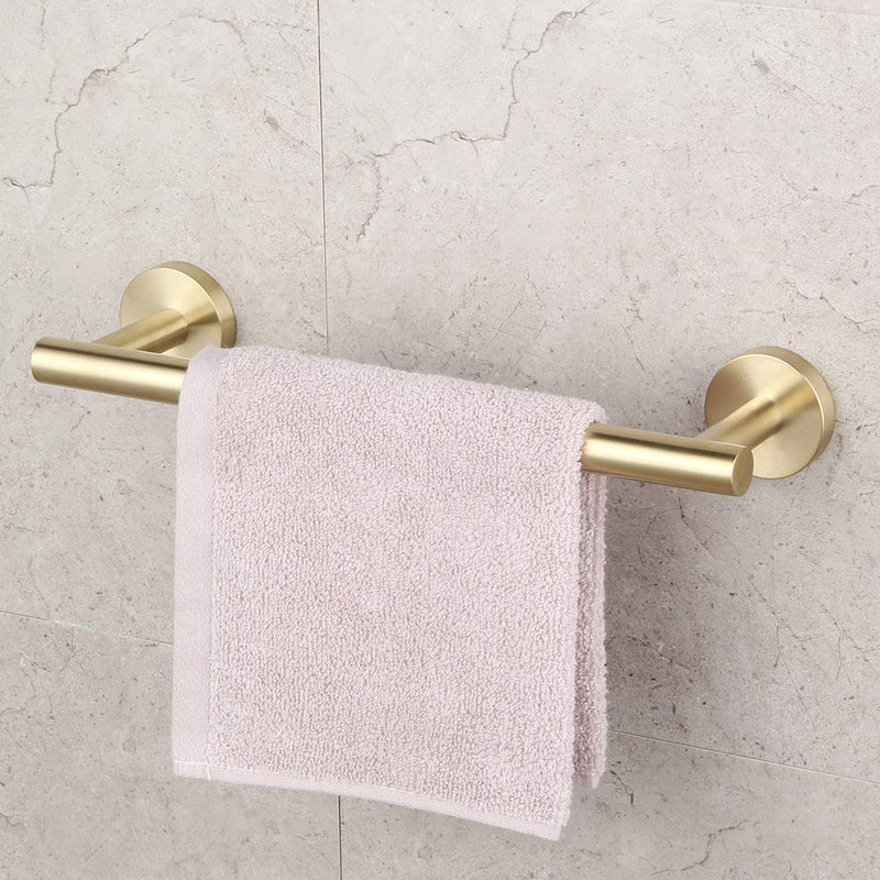 Bathroom Brushed Gold 3-Piece Accessories Set SUS304 Stainless Steel Bath Shower (Robe Hook, Toilet Paper Holder, 12" Hand Towel Bar) Contemporary Style Brushed Pvd Zirconium Gold - LeoForward Australia