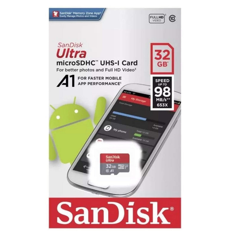  [AUSTRALIA] - SanDisk Ultra 32GB Micro SD Memory Card Works with LG K51, LG Q70, LG Q7+, LG Stylo 5+ Cell Phone (SDSQUAR-032G-GN6MN) Bundle with (1) Everything But Stromboli MicroSD Card Reader