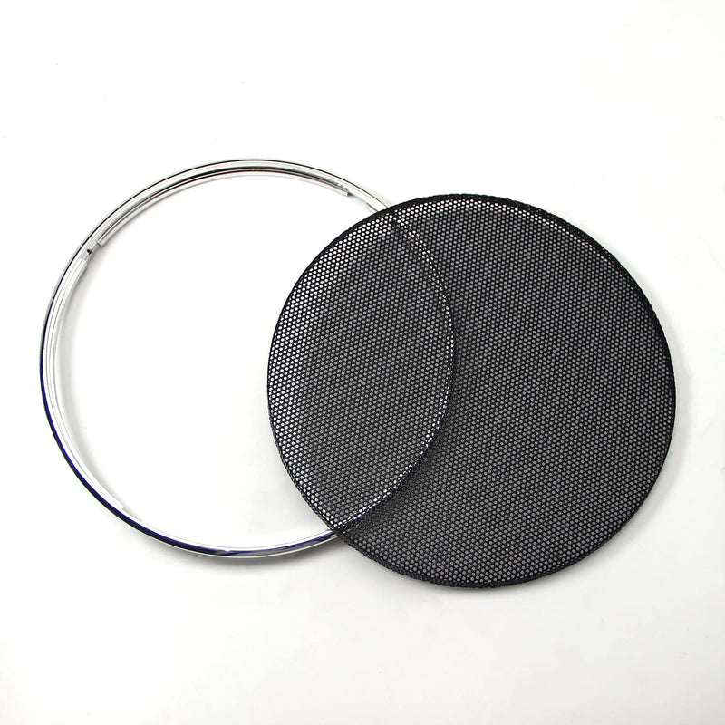  [AUSTRALIA] - Fielect 4Pcs 5.5 inch Speaker Grill Cover Metal Mesh Speaker Covers Subwoofer Grill Guard Protector Audio Accessories Black Grill Silver Trim 5.5"