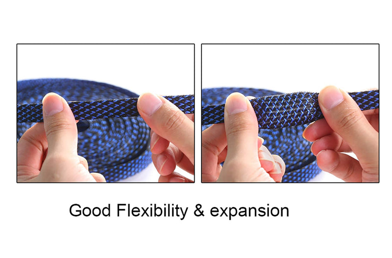  [AUSTRALIA] - 100ft - 1 inch PET Expandable Braided Sleeving – Blackblue – Alex Tech braided cable sleeve 1"-100ft