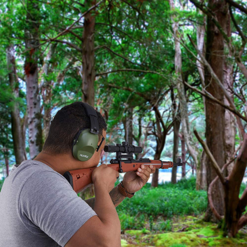  [AUSTRALIA] - Huarui Noise Cancelling Ear Muff for Shooting Hunting, Adjustable Ear Protection Green