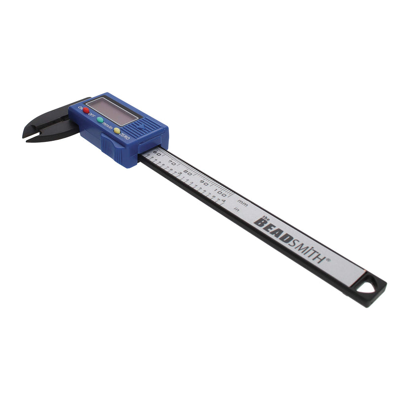 The Beadsmith Digital Caliper, 4 inch/100mm, Carbon Fiber, Battery Powered, On/Off Button, LCD display BONUS: Battery Included! - LeoForward Australia