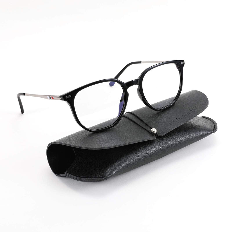 FEISEDY Oversized Lightweight Polygon Blue Light Blocking Glasses Women Men Computer Eyeglasses Frame B2687 Black 53 Millimeters - LeoForward Australia