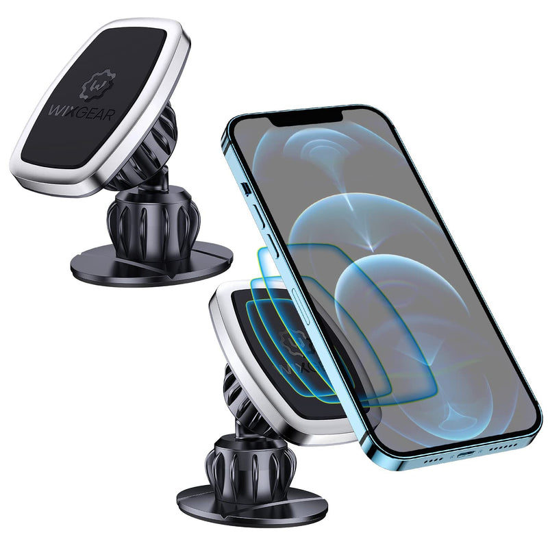  [AUSTRALIA] - WixGear Universal Stick On Swivel Mount (2 Pack) Dashboard Magnetic Phone Holder for Car, Phone Mount for Car for Cell Phones and Mini Tablets with Fast Swift-snap (New Upgraded Mount)