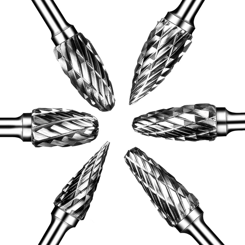 [AUSTRALIA] - Carbide Burr Set, Die Grinder Bits, 20 Pcs 1/8" Shank Double Cut Tungsten Carbide Rotary Burrs Set Compatible with Dremel for Metal Carving Wood Working Engraving Polishing 1/8" shank 20 PCS
