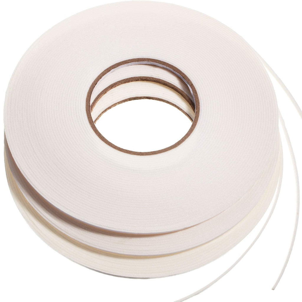  [AUSTRALIA] - 3 Rolls Double Sided Foam Tape PE Roll Foam Tape Double Faced Sponge Adhesive Mounting Tape (White, 1/8 Inch by 50 Feet) White