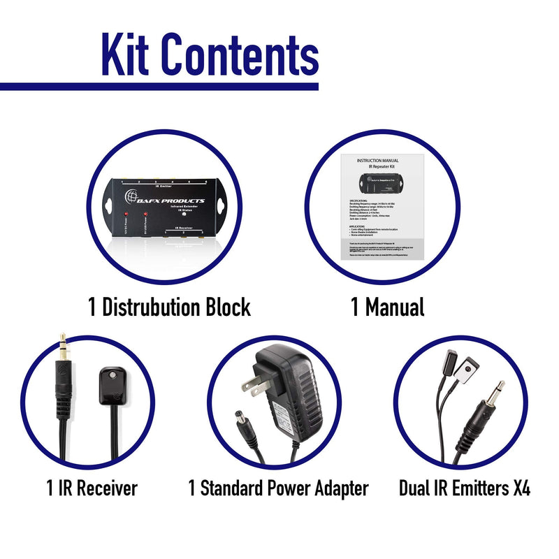  [AUSTRALIA] - BAFX Products (Infrared) IR Remote Control Extender or IR Repeater Kit - Control 1 to 8 Devices (Expandable to 12!)