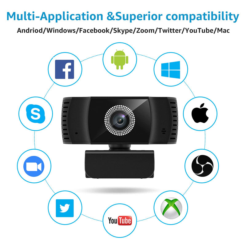  [AUSTRALIA] - Webcam with Microphone,Svarog Auto Focus HD 1080P Laptop USB PC Webcam with Privacy Cover,PC MAC Computer Desktop Web Camera for Video Call, Zoom, Conferencing,Live Streaming, Gaming