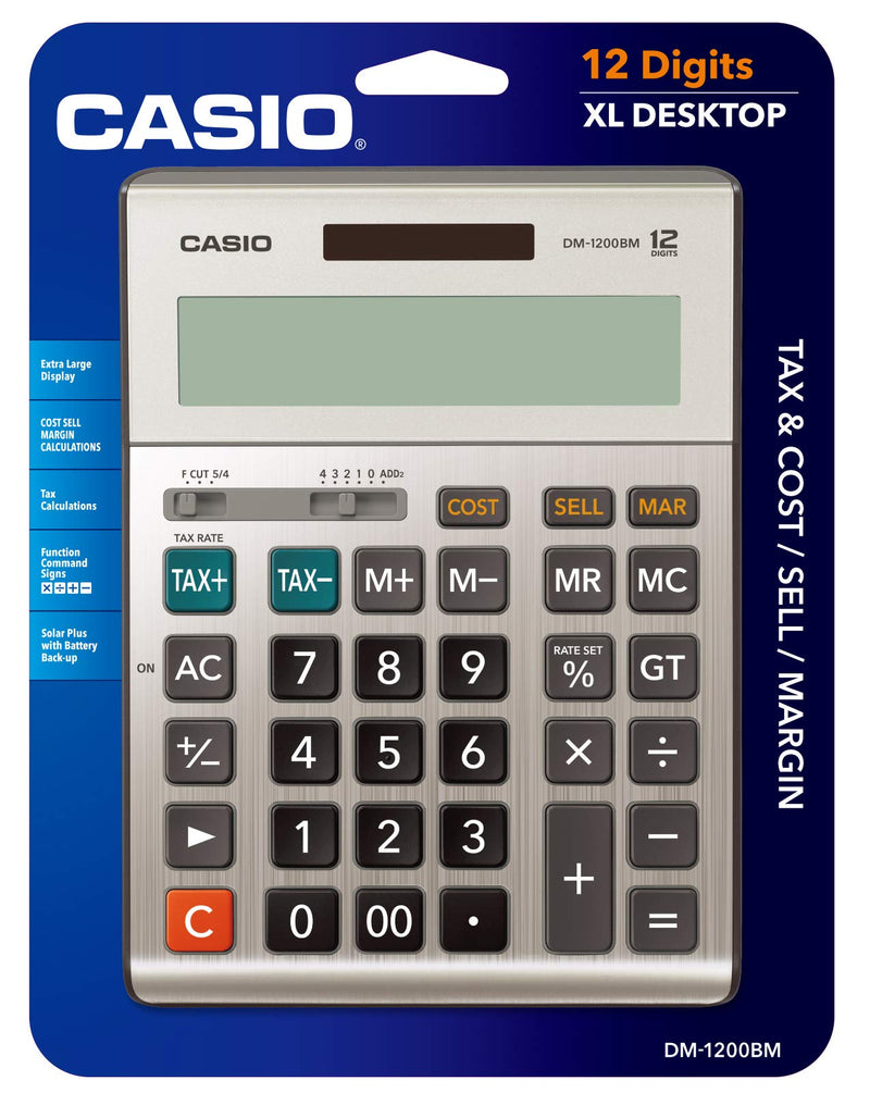  [AUSTRALIA] - Casio DM-1200BM,Business Desktop Calculator, Extra Large Display