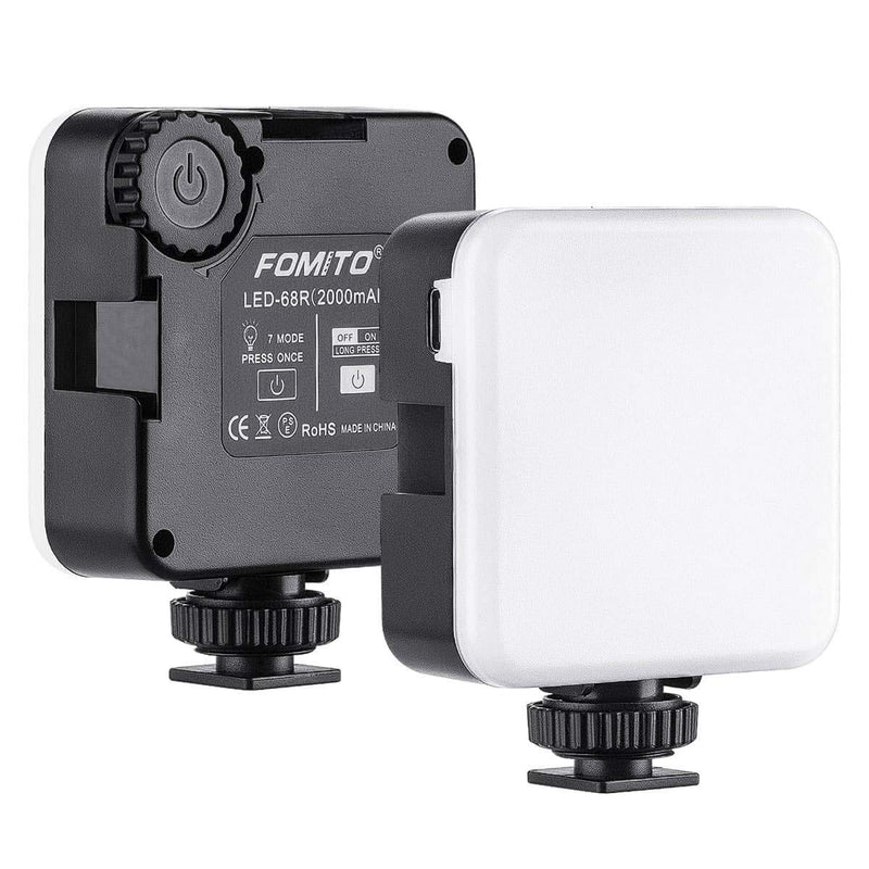  [AUSTRALIA] - Fomito Led Video Light Vlog Light LED68R Light for Camera and Gopro Light with RGB SOS Mode and Magnets, Built in 2000mAh Lithium Battery for Camera Light, Light for Video Conferencing Video Llighting LED68R (2000mAh)
