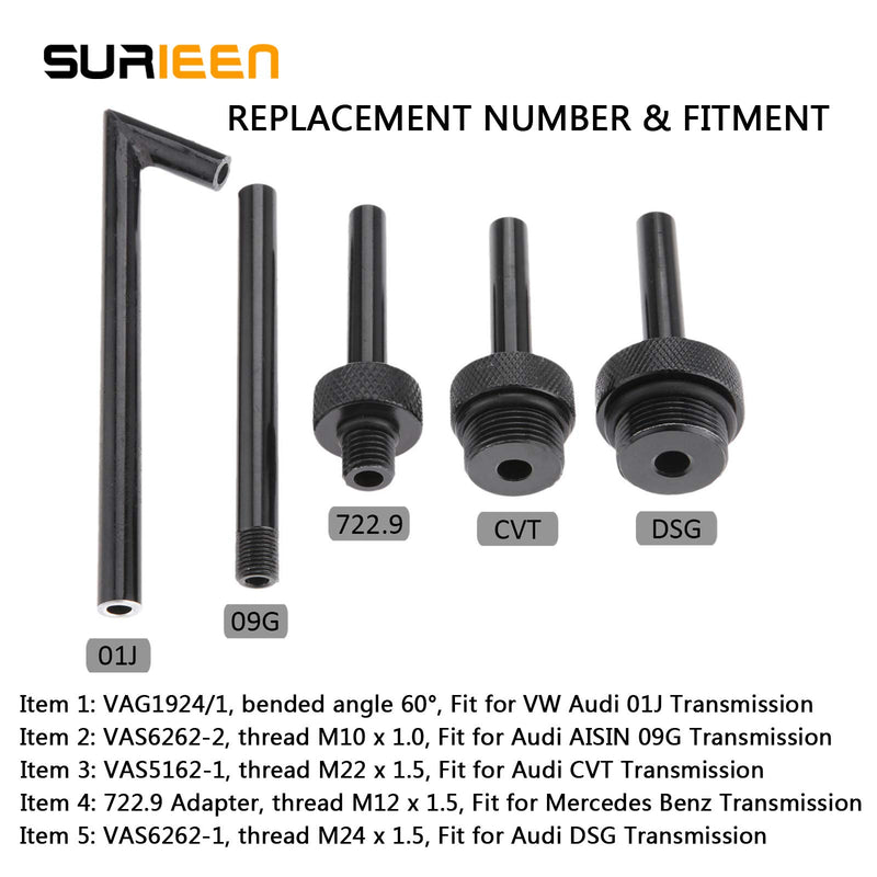 SURIEEN 5Pcs Automatic Transmission Service Fluid Oil Filling Filler Adapter ATF DSG CVT 09G 01J 722.9 for VW Audi Benz - LeoForward Australia