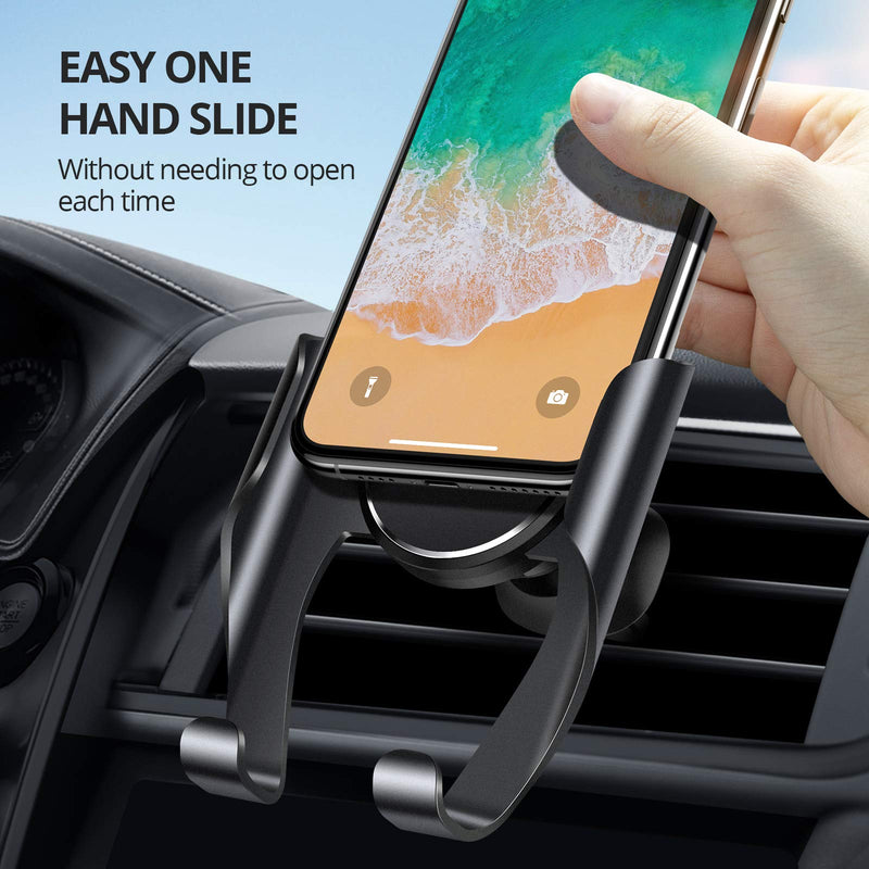 VICSEED Car Phone Mount, Air Vent Phone Holder for Car, Handsfree Cell Phone Car Mount Fit for iPhone 12 Pro Max Mini SE 11 Pro Max XR Xs Max Xs X 8 7 Black - LeoForward Australia