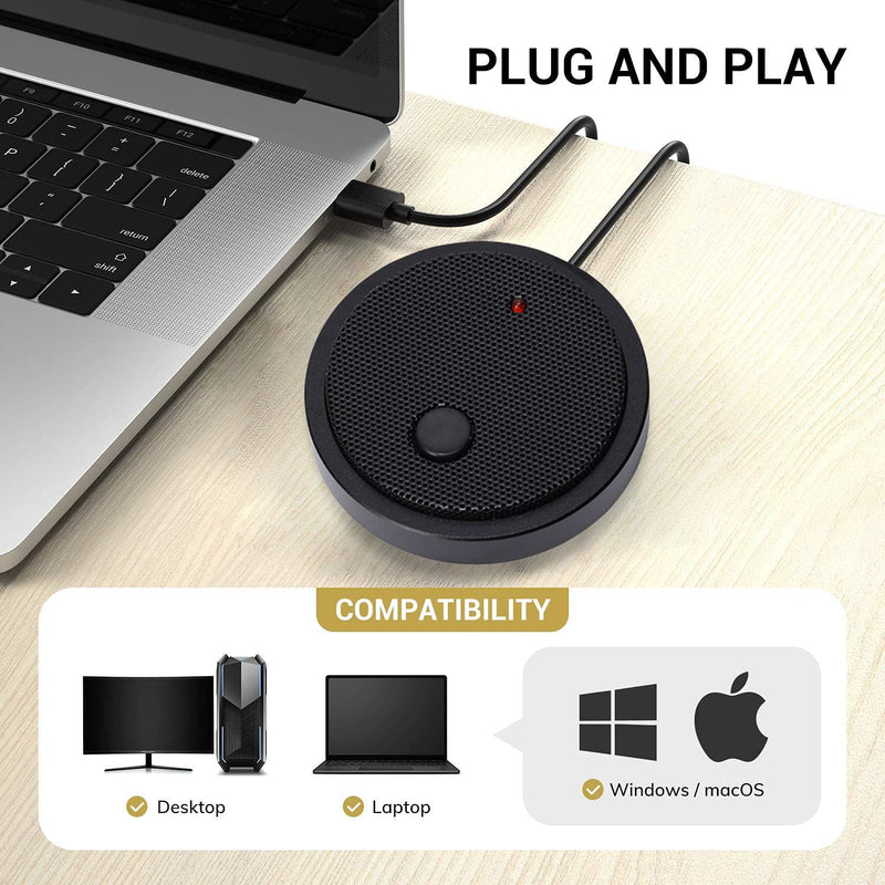  [AUSTRALIA] - USB Conference Microphone, Microphone for Computer Omnidirectional Stereo,PC Microphone for Computer/Desktop/Laptop/Tablet,ConferenceMeetingGamingVoIP Calls,Skype