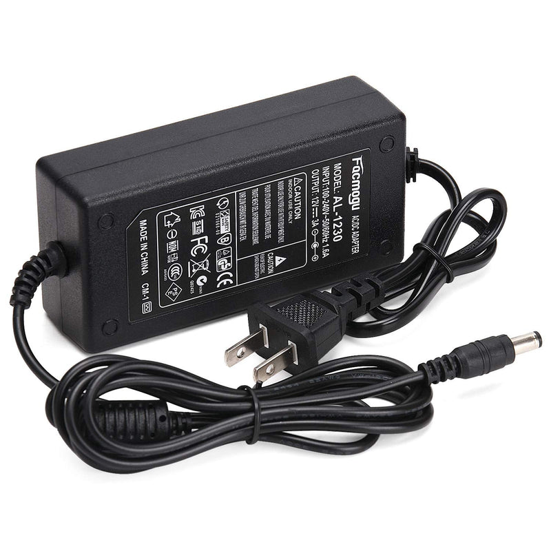  [AUSTRALIA] - Facmogu DC 12V 3A Power Adapter, 36 Watt AC 100-240V to DC 12V Transformers, Switching Power Supply for LCD Monitor, Wireless Router, CCTV Cameras 2.1mm X 5.5mm US Plug