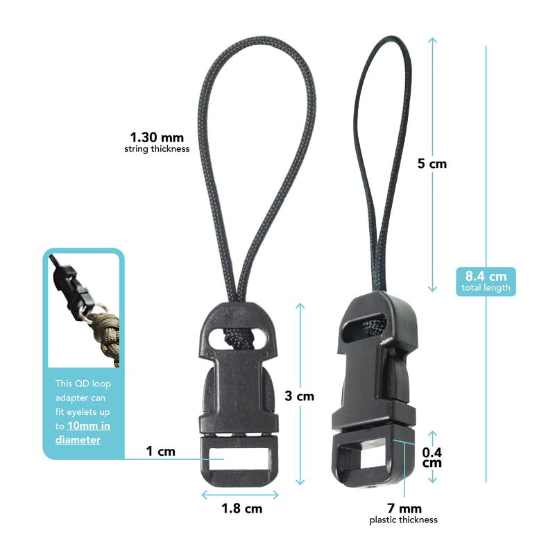  [AUSTRALIA] - Foto&Tech 2 Pieces Quick Release QD Loop Connector for Camera Neck Strap Compatible with Fujifilm Samsung Sony Olympus Panasonic Canon Nikon Pentax Compact Camera, Point-and-Shoot Camera (Style A)