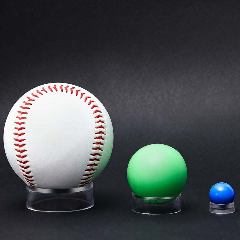  [AUSTRALIA] - Jetec 30 Pieces Acrylic Display Stand Clear Ring Baseball Stands Plastic Round Display Stand for Golf Ball, Baseball, Softball, Tennis Ball, Spheres, Marbles, Collections (Small, Medium, Large)