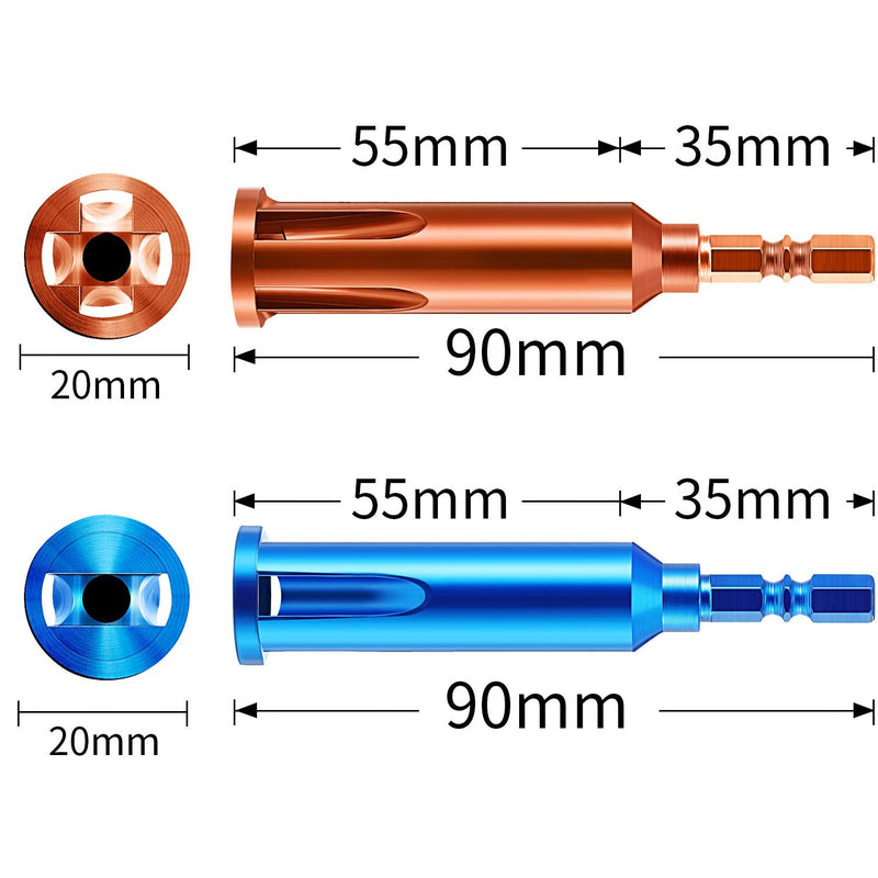  [AUSTRALIA] - Wire Twisting Tools, Electrical Wire Stripper and Twister, 4 Square 3 Way/ 5 Way Twister Wire for Power Drill Drivers and stripping wire cable (2, Blue and Orange)