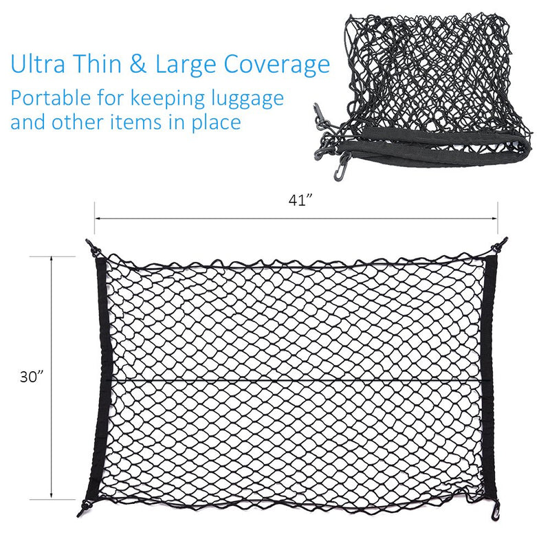  [AUSTRALIA] - MICTUNING Upgraded 41 x 30 Inch Cargo Net Auto Trunk Rear Cargo Organizer Elastic Mesh Net Holder - Universal Fit for SUV Truck Mini Vans