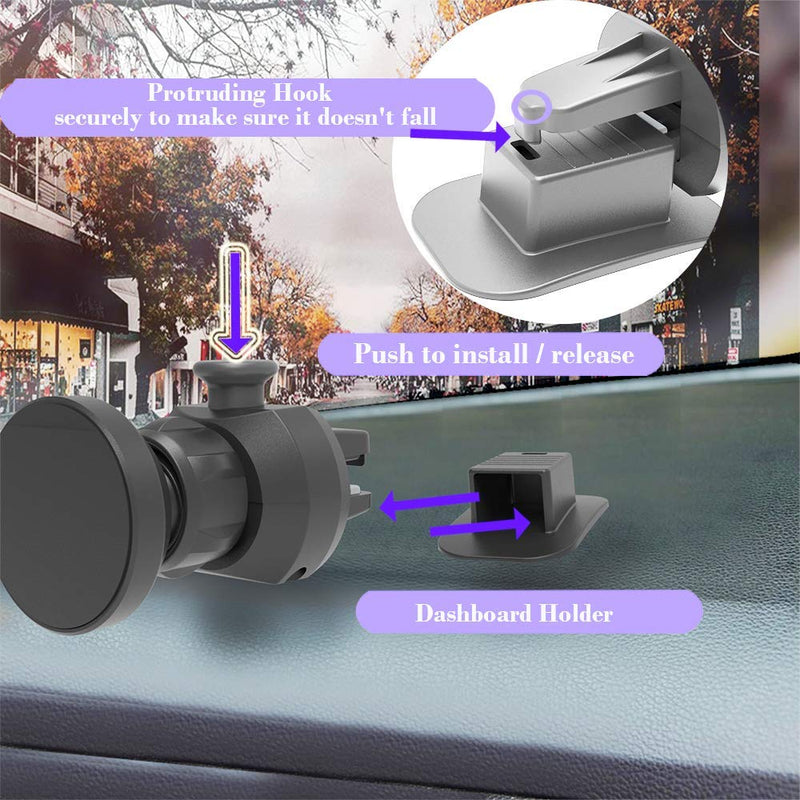  [AUSTRALIA] - 2020 Incredible OBA-HORSE New Invention Hybrid Phone Holder, Universal Magnetic and clamp Holder 360° Rotating Ball Joint 2 in 1 air Vent and Dashboard car Mount, (Hybrid Phone Holder)