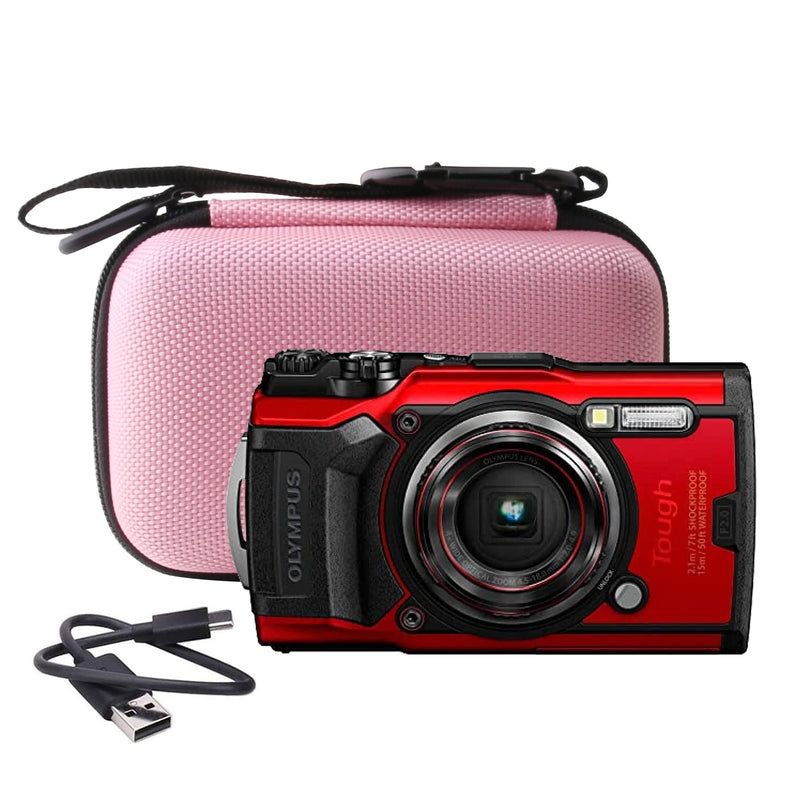  [AUSTRALIA] - WERJIA Hard Carrying Case for Olympus Tough TG-6/ TG-5/TG-4 Digital Camera Case (Pink) Pink