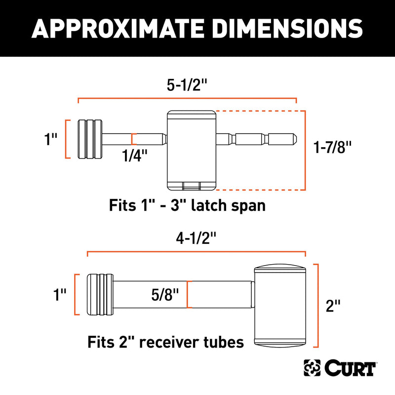  [AUSTRALIA] - CURT 23505 Right-Angle Trailer Set 5/8-Inch Hitch Lock for 2-Inch Receiver