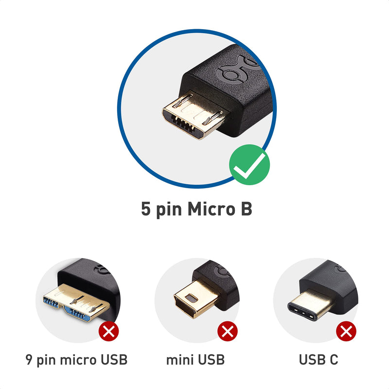 Cable Matters USB C to Micro USB Cable (Micro USB to USB-C Cable) with Braided Jacket 6.6 Feet in Black 6 Feet - LeoForward Australia