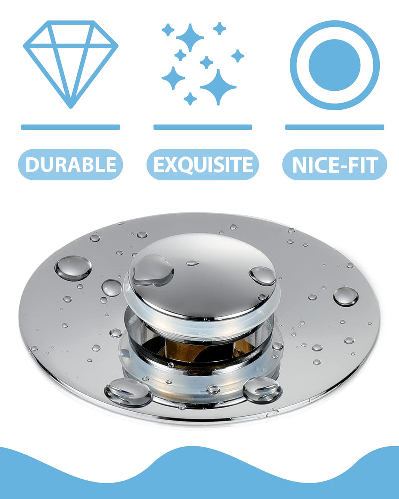  [AUSTRALIA] - Tgosomt® Universal Bathroom Sink Stopper, 1.1~1.5” Basin Pop Up Sink Drain Strainer, Anti Clogging Sink Drain Filter with Hair Catcher (Silver) Chrome Silver