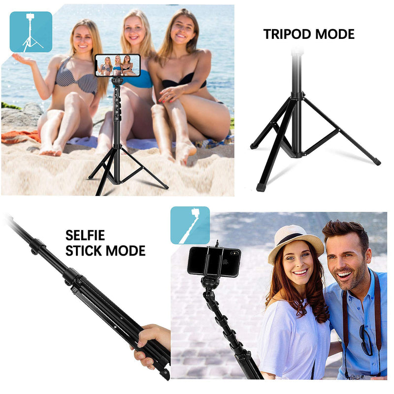  [AUSTRALIA] - 62" Phone Tripod, All-in-One Extendable Selfie Stick Tripod with Wireless Remote, Camera & Cell Phone Tripod Stand Compatible with iPhone Android Samsung Phones DSLR Action Camera