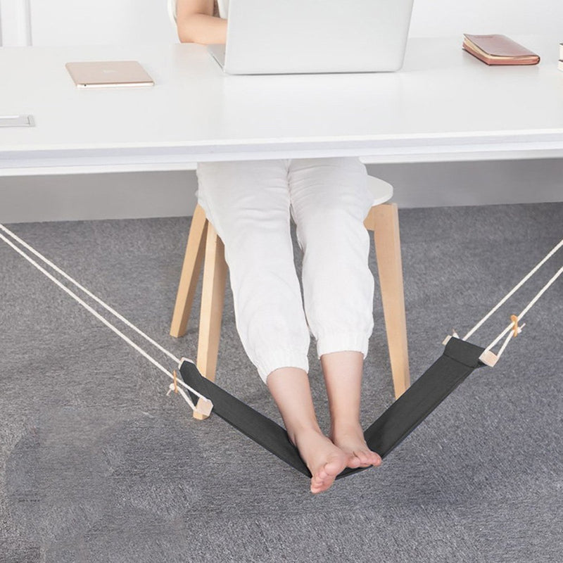 Auoinge Foot Hammock Under Desk Foot Rest | Adjustable Office Footrest with Headphones Holder | Desk Hammock Durable Screw in Rubber Clamps | Black - LeoForward Australia