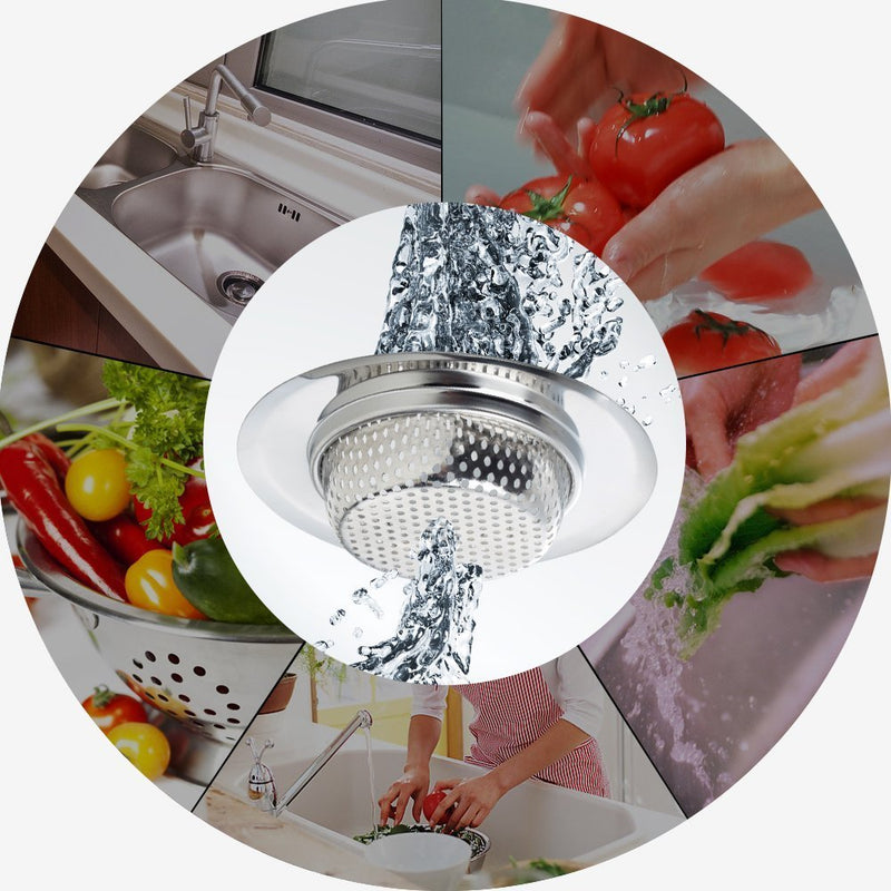  [AUSTRALIA] - Fengbao 2PCS Kitchen Sink Strainer - Stainless Steel, Large Wide Rim 4.5" Diameter