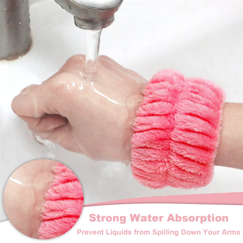  [AUSTRALIA] - 8 Pcs Spa Wrist Washband Microfiber Wrist Wash Towel Band Wristbands for Washing Face Absorbent Wristbands Wrist Sweatband for Women Girls Prevent Liquid from Spilling Down Your Arms Blue, Purple