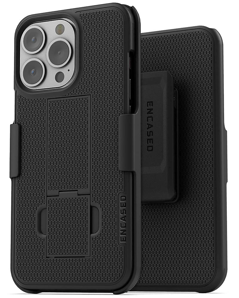  [AUSTRALIA] - Encased DuraClip Designed for iPhone 13 PRO Belt Clip Case (2021) Slim Phone Cover with Holster (Black)