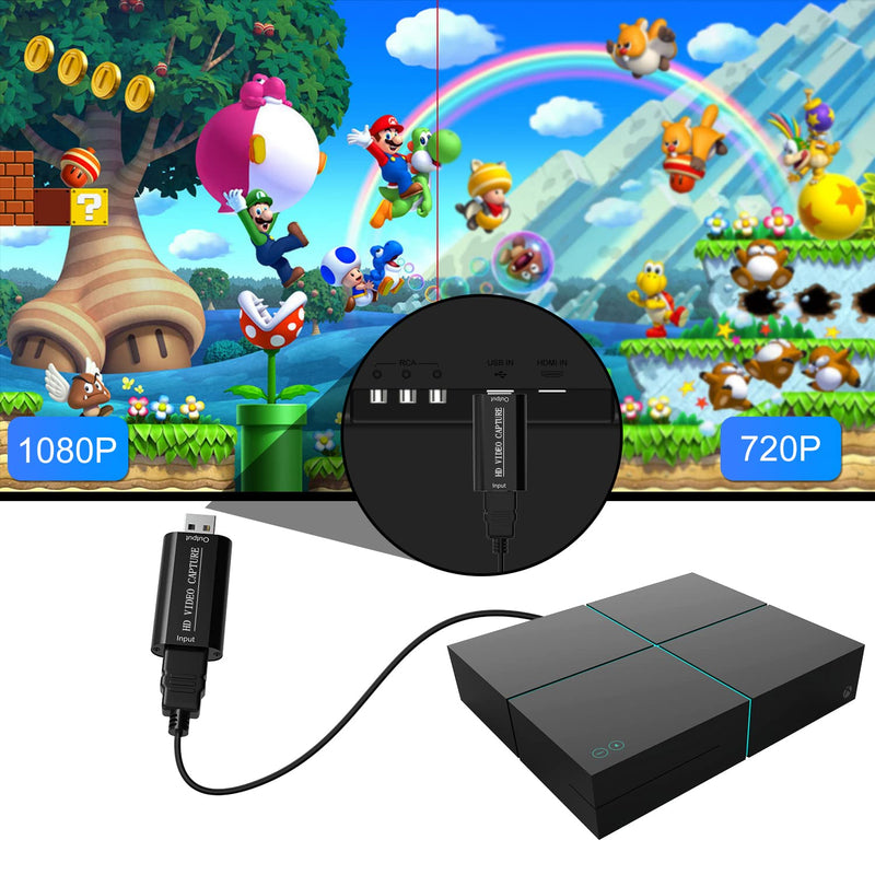  [AUSTRALIA] - 4K HDMI Video Capture Card, Game Capture Card, Cam Link Card, Audio Capture Device HDMI to USB 2.0 for Gaming, Streaming, Compatible with Nintendo Switch, PS3/4, Xbox One