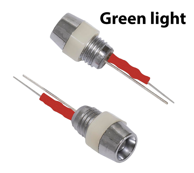  [AUSTRALIA] - AERZETIX - C67414 - Set of 2 LEDs (green) with pre-wiring 12V 36 mm - diameter of the diode Ø5 mm - flashing light indicator warning light equipment control car Green