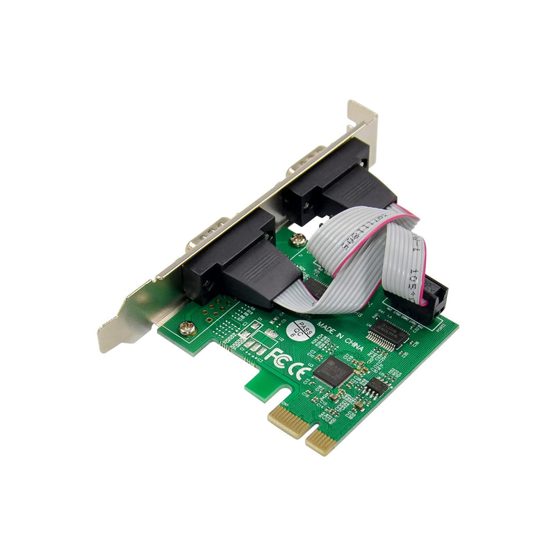  [AUSTRALIA] - 2 Port PCI RS232 Serial Adapter Card with 16C750 UART - PCIe X1 to (2) RS-232 Serial Card