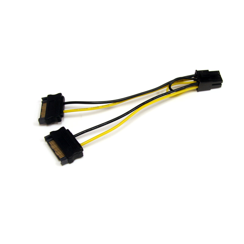  [AUSTRALIA] - StarTech.com 6in SATA Power to 6 Pin PCI Express Video Card Power Cable Adapter - SATA to 6 pin PCIe power, Black, Yellow (SATPCIEXADAP)