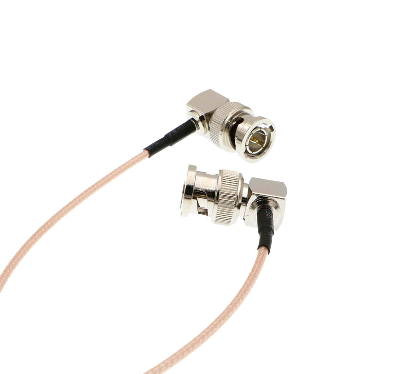  [AUSTRALIA] - Uonecn RG179 HD-SDI Cable Right Angle BNC Male to Male 75ohm MegaFlex for Blackmagic HyperDeck Shuttle and BMCC BMPC Hyperdeck Cameras 24'' 60cm Double right angle BNC Pink