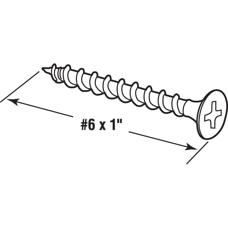  [AUSTRALIA] - Prime-Line MP10735 Drywall Screws, 6 x 1 inch, Coarse Thread, Phillips Drive, Flat Head, 250 Piece , Black