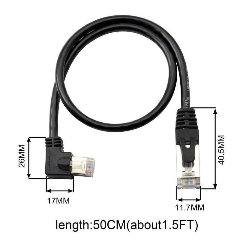 Cat5 Ethernet Cable,RJ45 Male to Male 90 Degree Internet Network LAN Cable Patch Cord for PC, Router, Modem, Printer, Xbox, PS4-1.5FT (Angle Left) Angle Left - LeoForward Australia