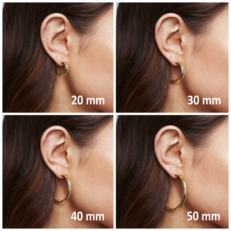 PAVOI 14K Gold Colored Lightweight Chunky Open Hoops | Gold Hoop Earrings for Women 30.0 Millimeters Rose Gold - LeoForward Australia