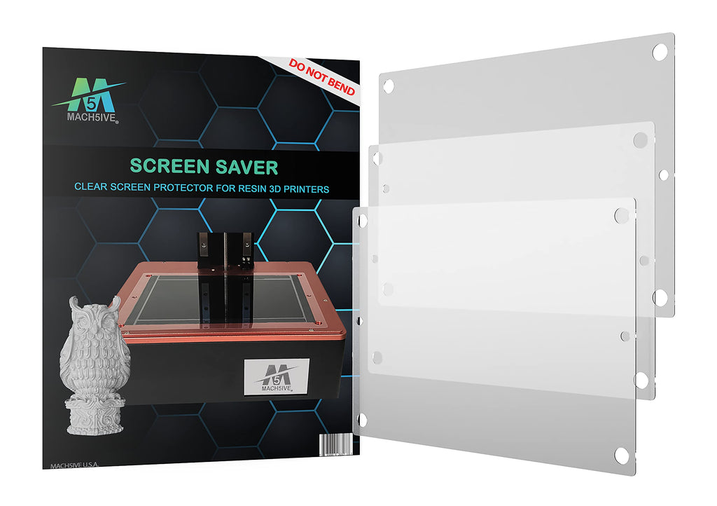  [AUSTRALIA] - Mach5ive Screen Saver- Clear Screen Protector for Resin 3D Printers (Saturn & Saturn S - 3 Pack, Clear) Saturn / Saturn S / Saturn 8K - 3 Pack