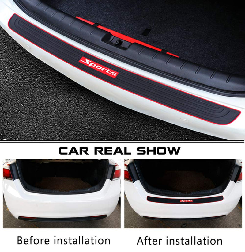 Goodream Rear Bumper Protector Guard, Universal Black Rubber Scratch Resistant,Trunk Door Sill Protector Exterior Accessories Trim Cover for SUV/Cars,Easy D.I.Y. Installation(35.8Inch) Sports Style - LeoForward Australia