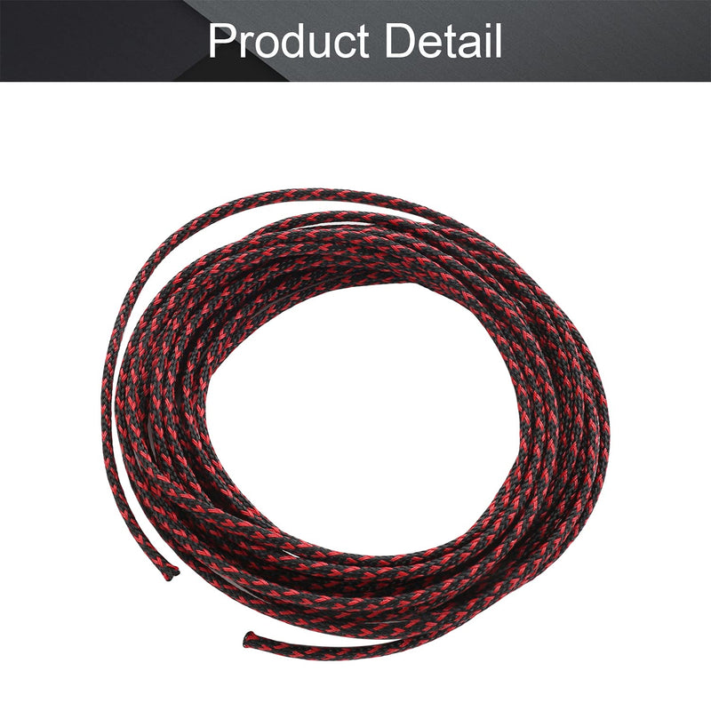  [AUSTRALIA] - Othmro 5m/16.4ft PET Expandable Braid Cable Sleeving Flexible Wire Mesh Sleeve Black Red 4mm*5m