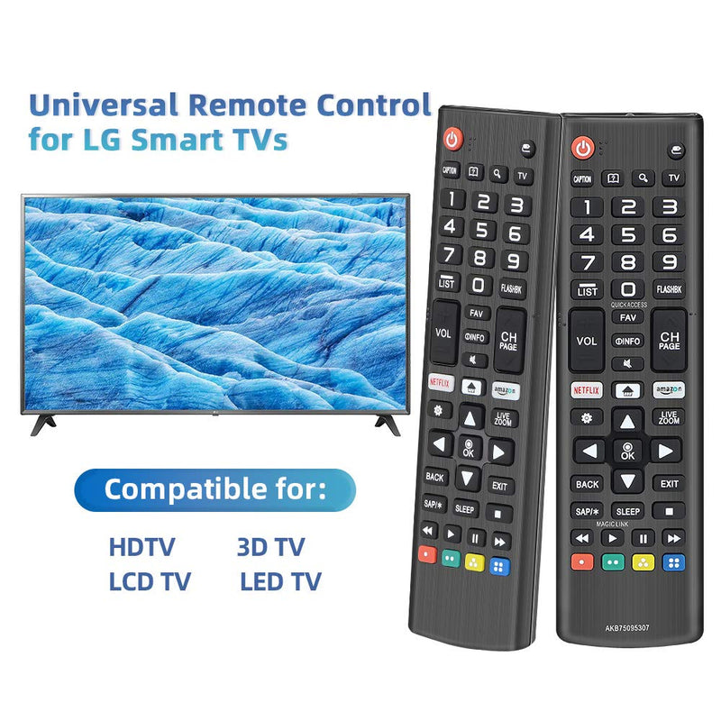 Gvirtue AKB75095307 Universal Remote Control Compatible for All LG TV Remote All LG LED OLED LCD UHD HDTV Plasma Magic Webos 3D 4K UHD HDR NanoCell Smart TV Models - LeoForward Australia